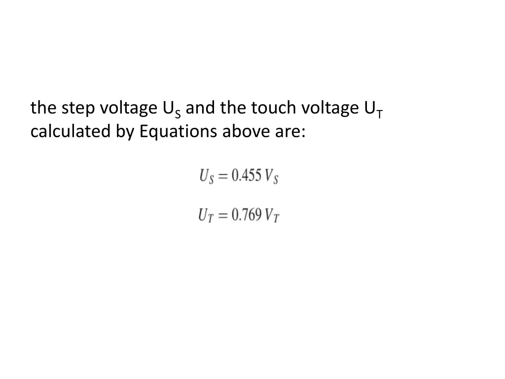the step voltage u s and the touch voltage