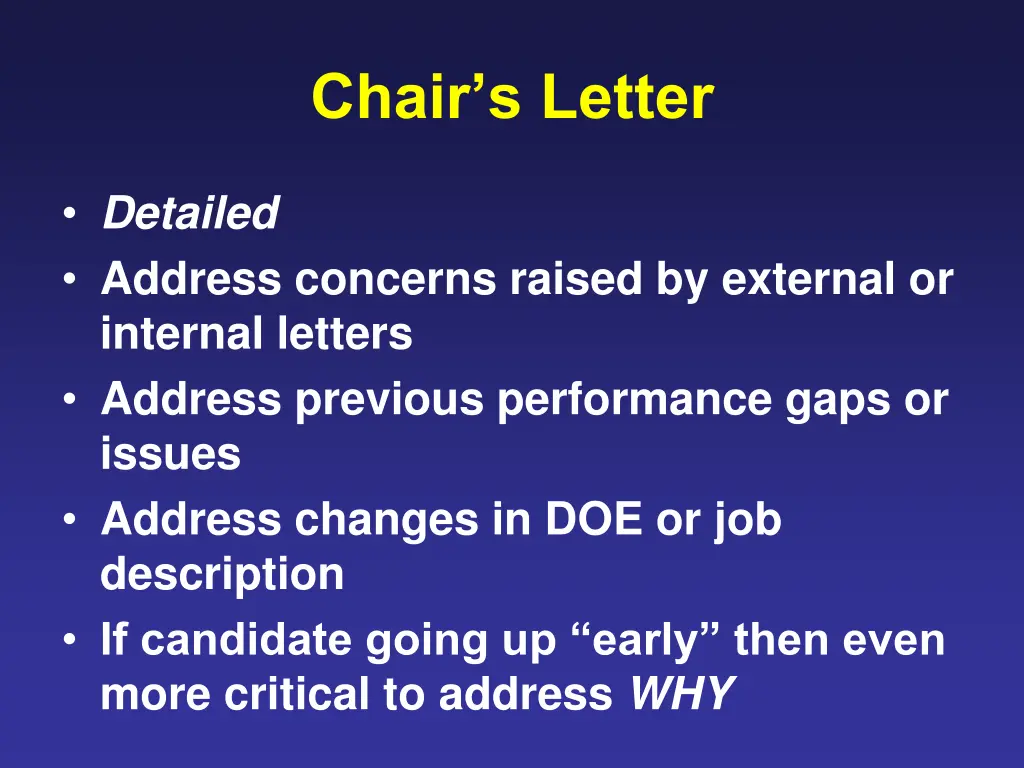 chair s letter
