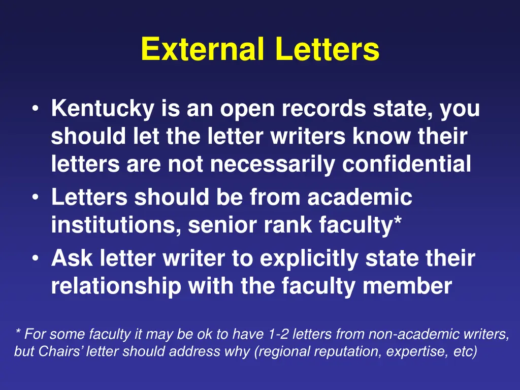 external letters