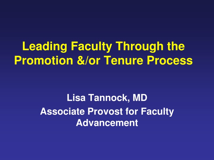 leading faculty through the promotion or tenure