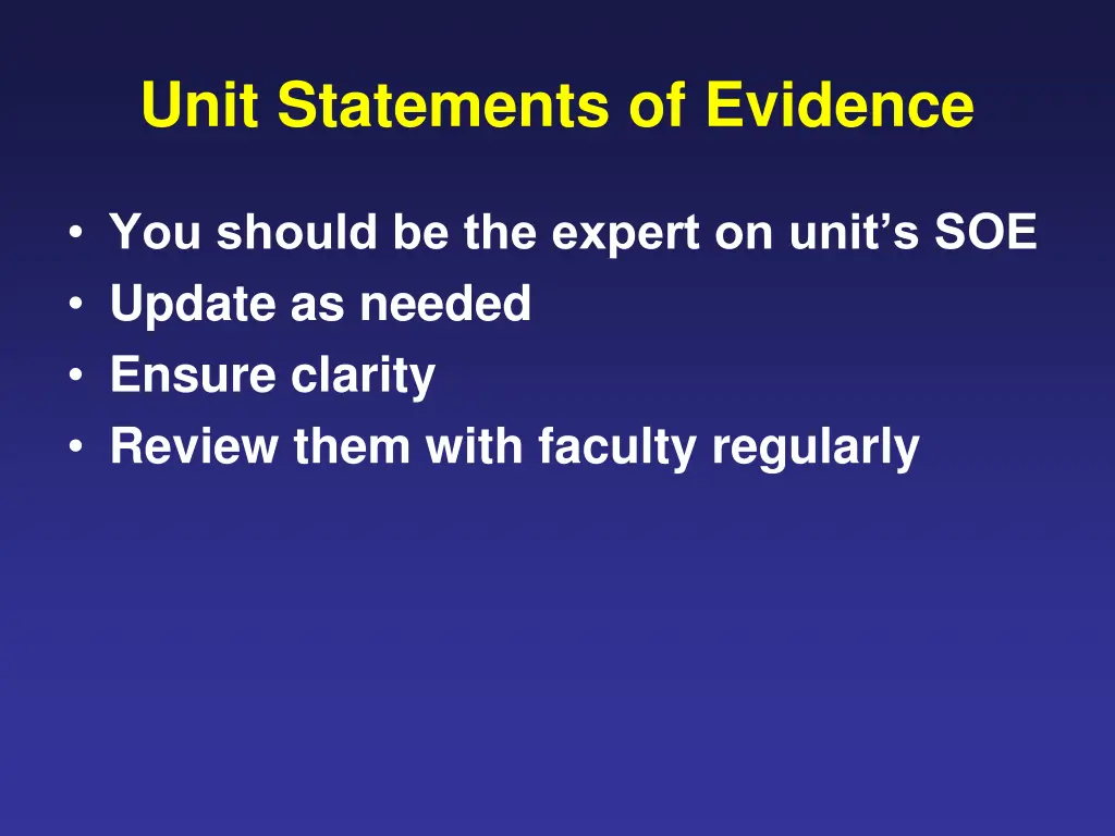unit statements of evidence