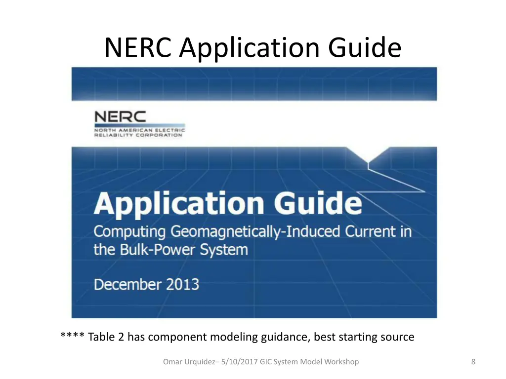 nerc application guide
