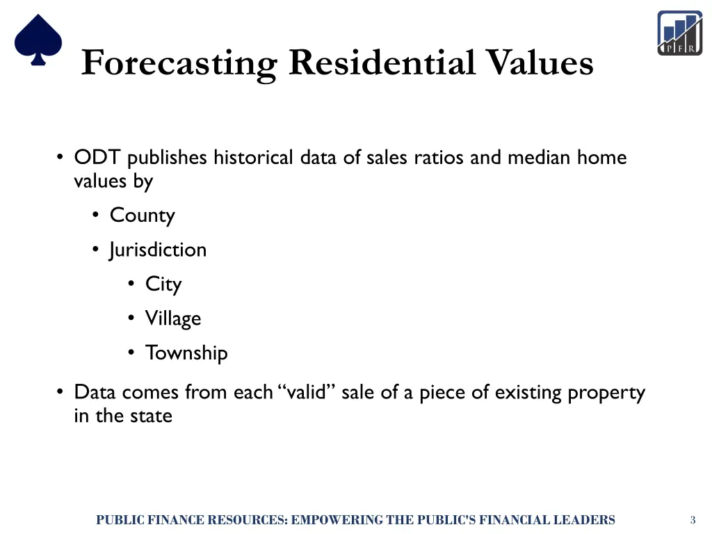 forecasting residential values
