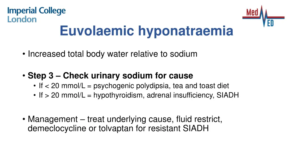 euvolaemic hyponatraemia