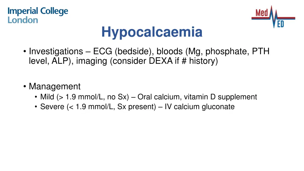hypocalcaemia 1