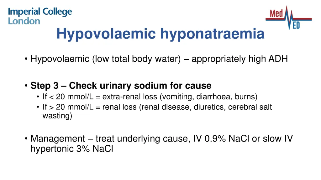 hypovolaemic hyponatraemia