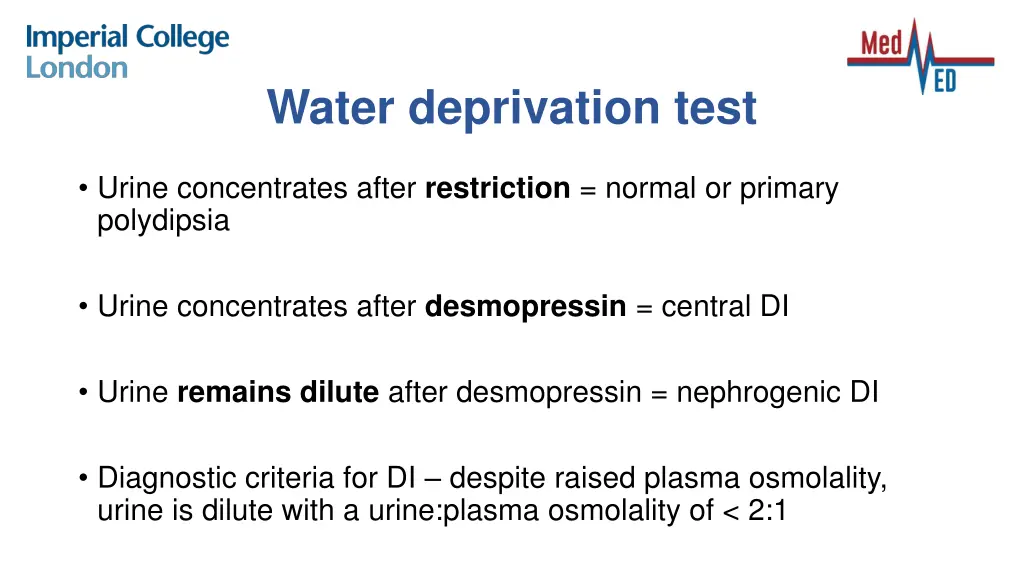water deprivation test