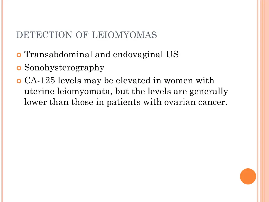 detection of leiomyomas