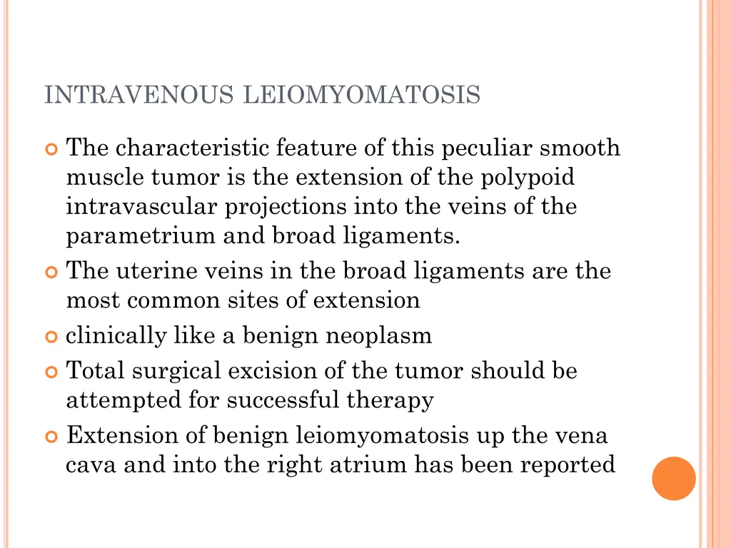 intravenous leiomyomatosis
