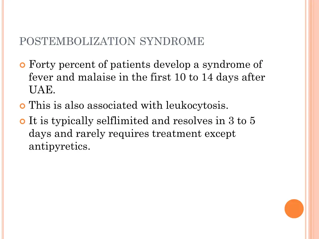 postembolization syndrome