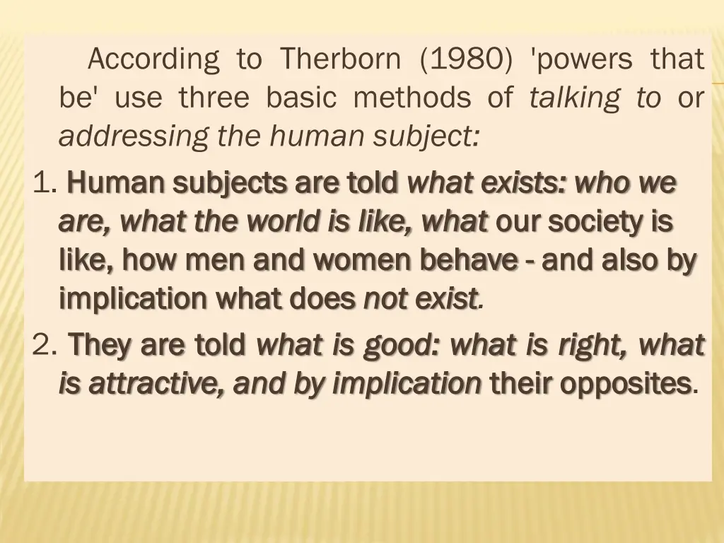 according to therborn 1980 powers that