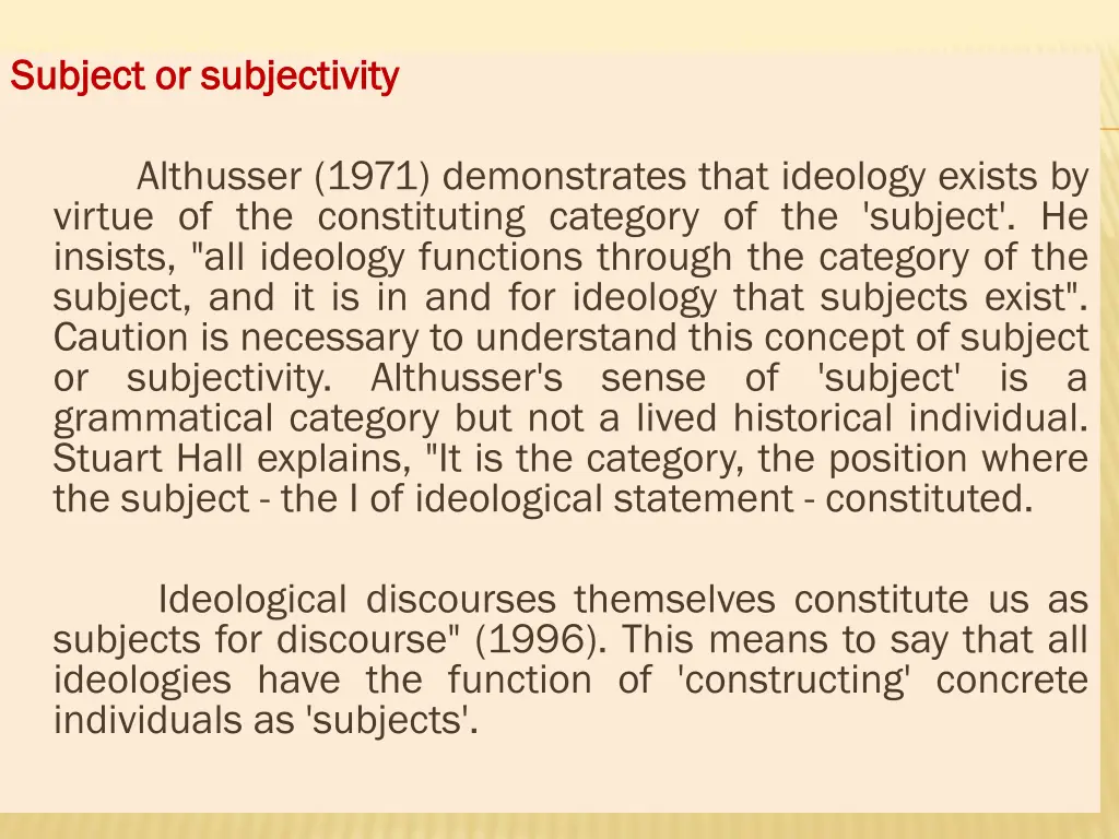 subject subject or