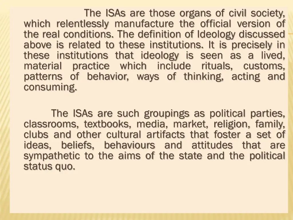 the isas are those organs of civil society which