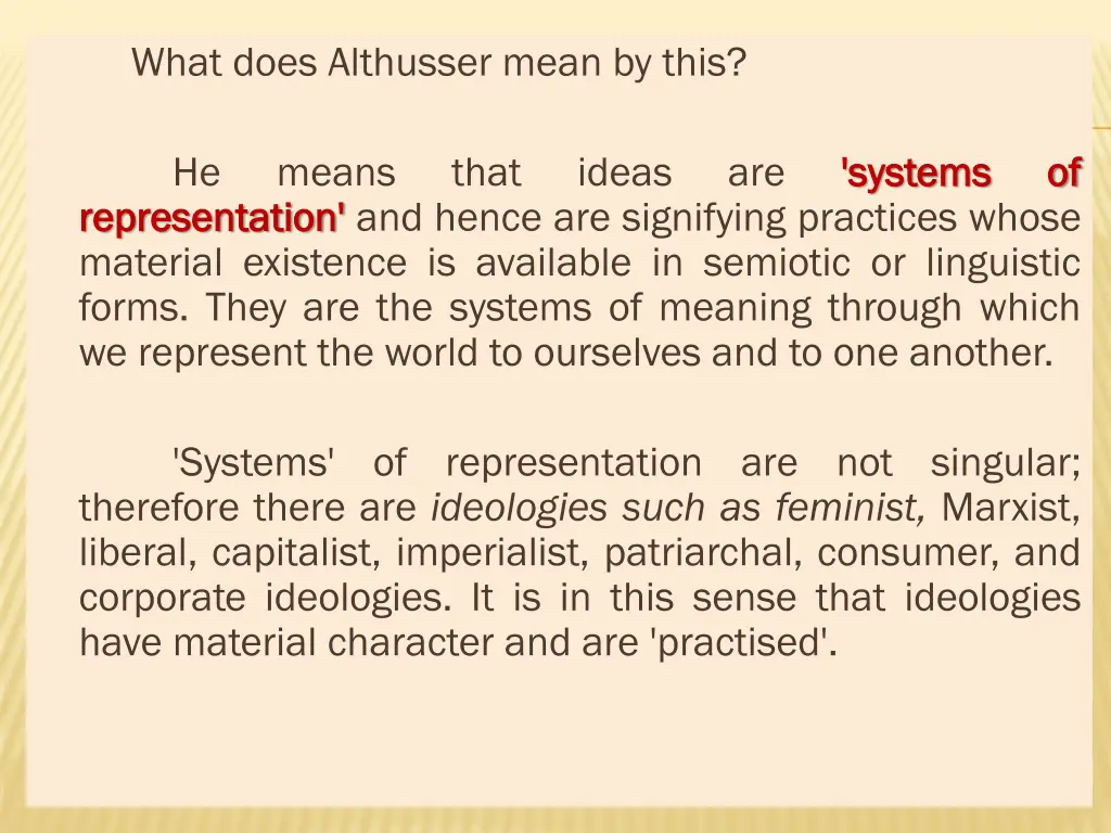 what does althusser mean by this