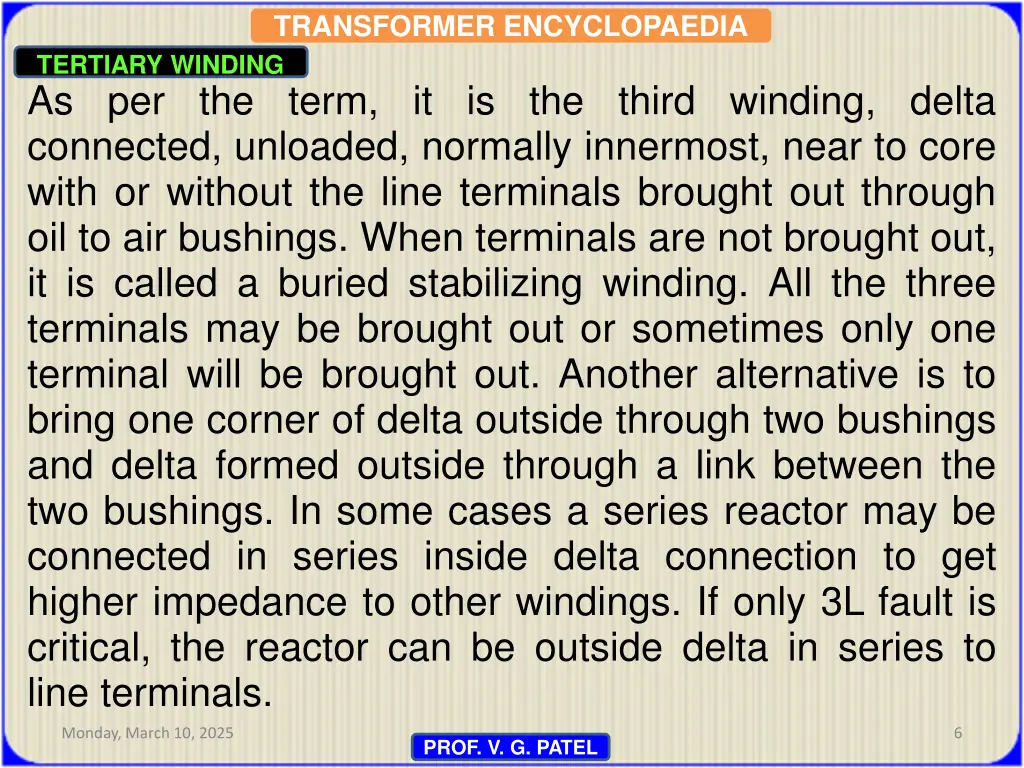 transformer encyclopaedia tertiary winding 3