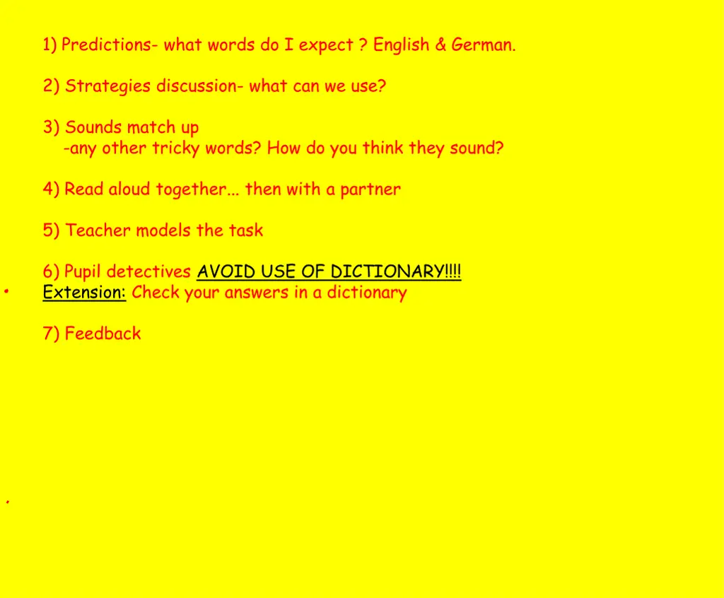 1 predictions what words do i expect english