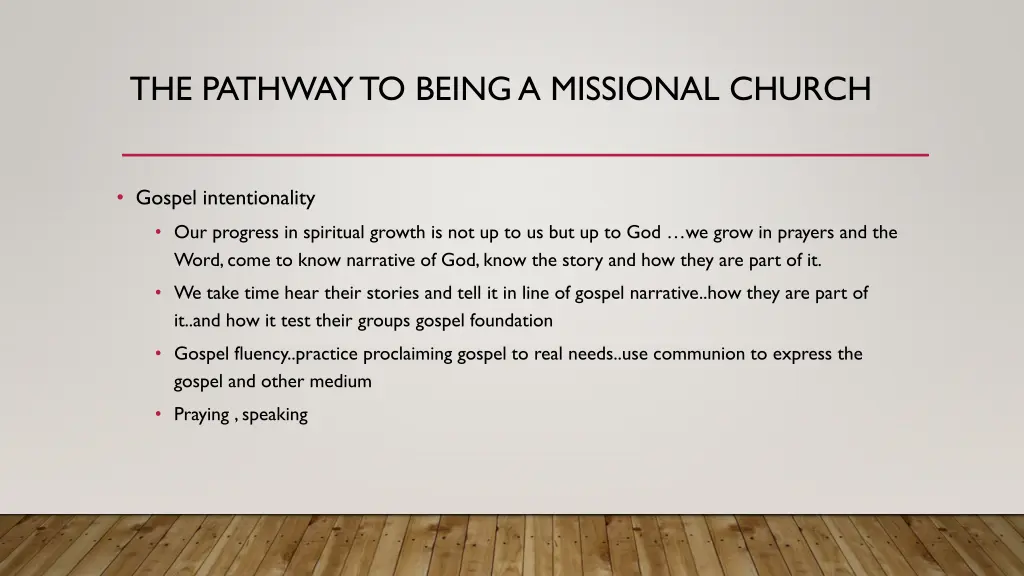 the pathway to being a missional church 1