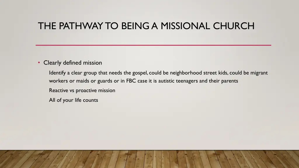 the pathway to being a missional church 2