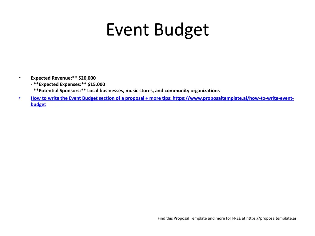 event budget