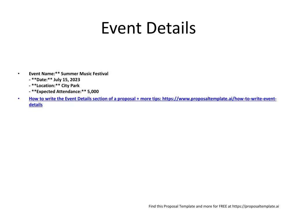 event details