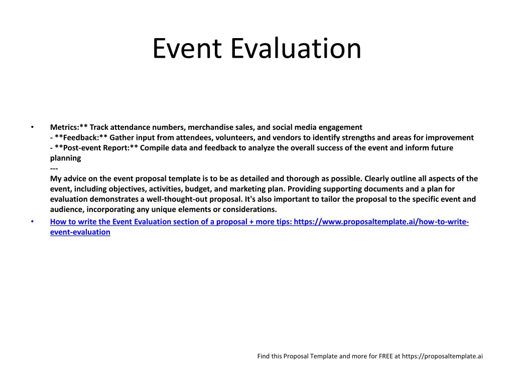 event evaluation