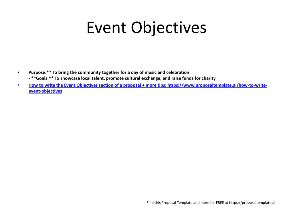 event objectives