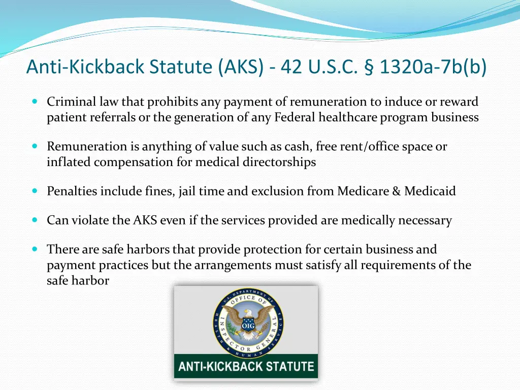 anti kickback statute aks 42 u s c 1320a 7b b