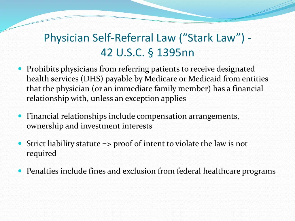 physician self referral law stark