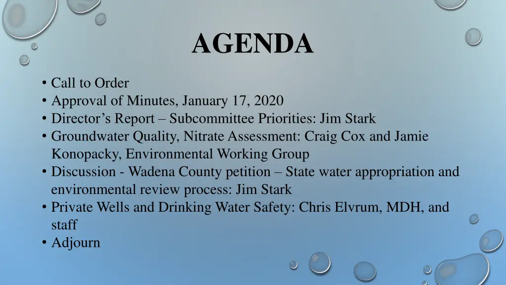 agenda