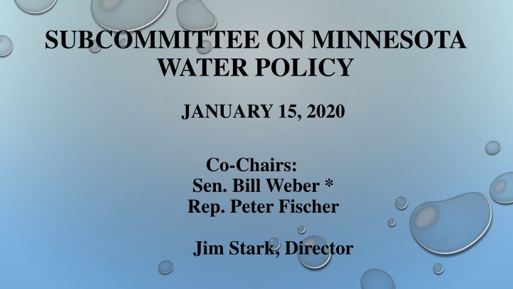 subcommittee on minnesota water policy