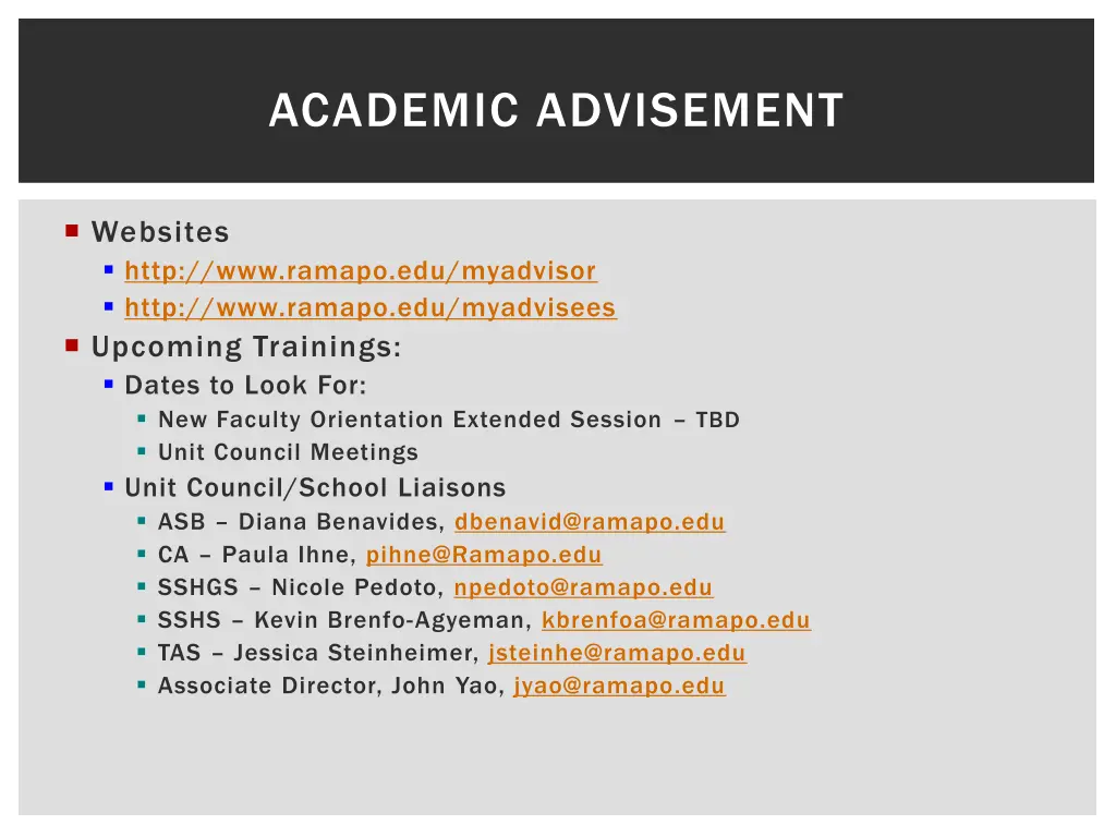 academic advisement 1