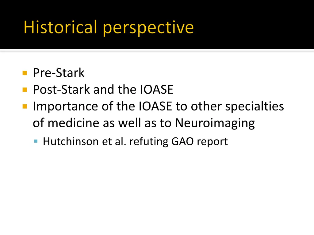 pre stark post stark and the ioase importance