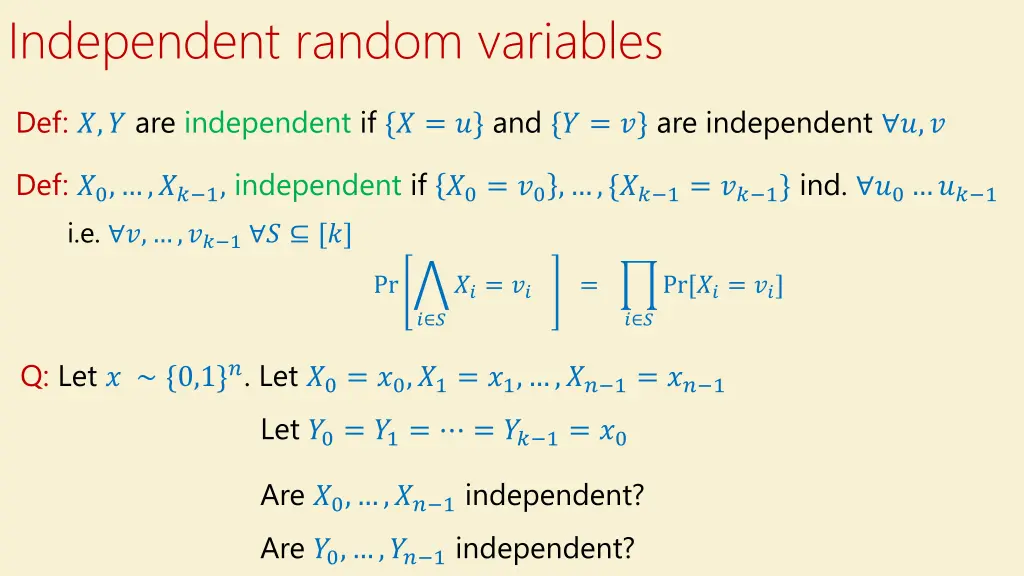 independent random variables