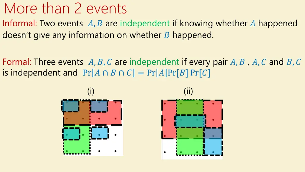 more than 2 events informal two events