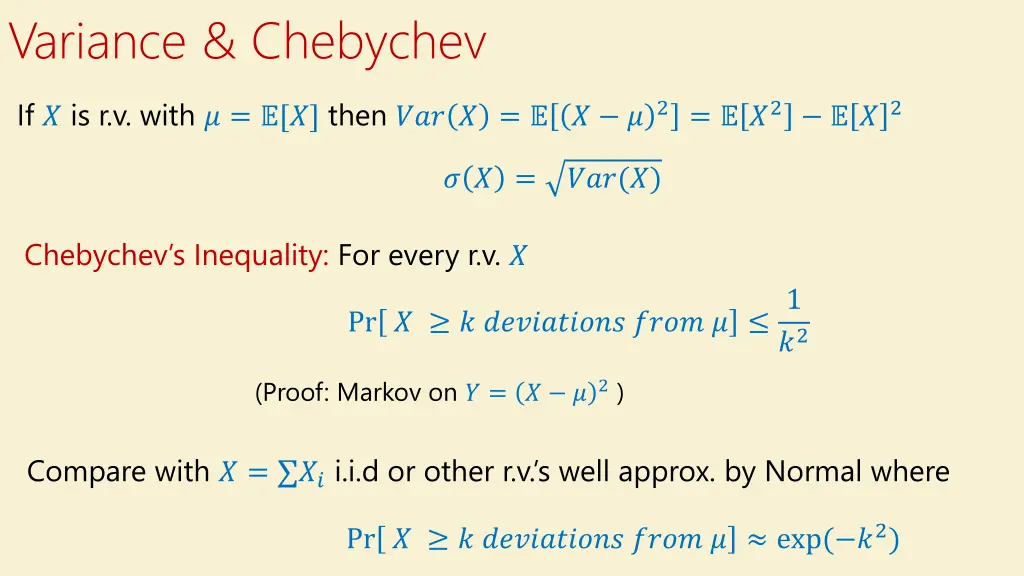 variance chebychev
