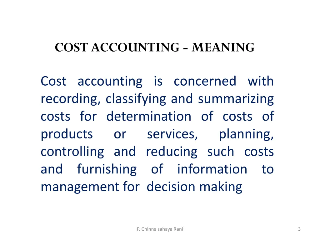 cost accounting meaning