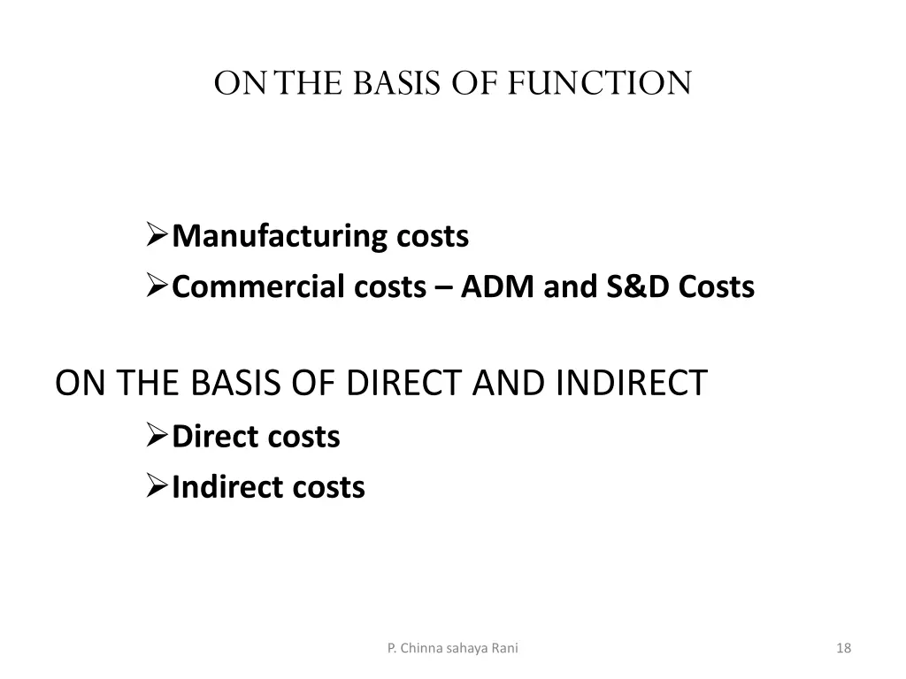 on the basis of function