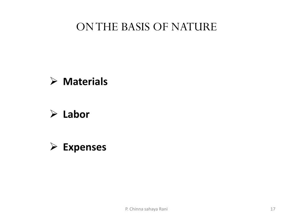 on the basis of nature