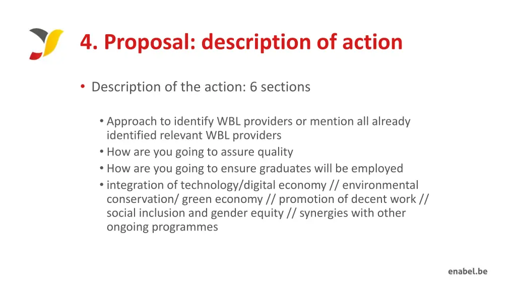 4 proposal description of action 1