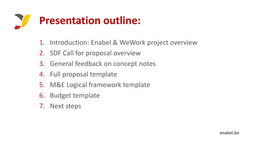 presentation outline