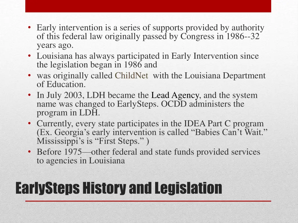 early intervention is a series of supports