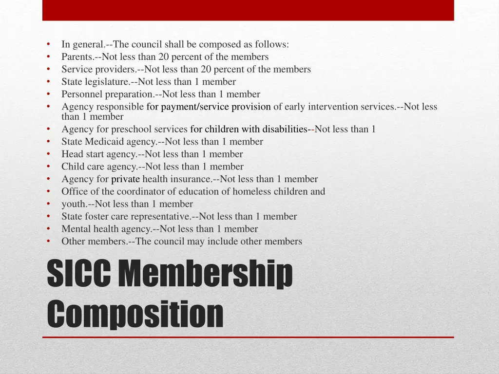 in general the council shall be composed