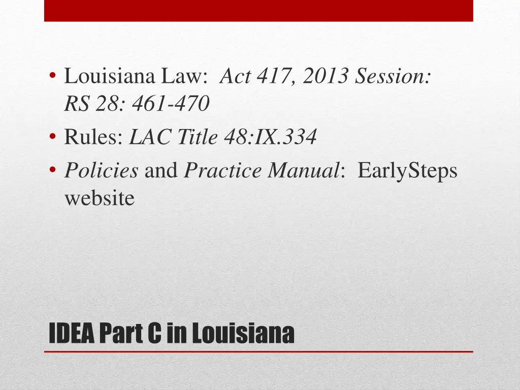 louisiana law act 417 2013 session