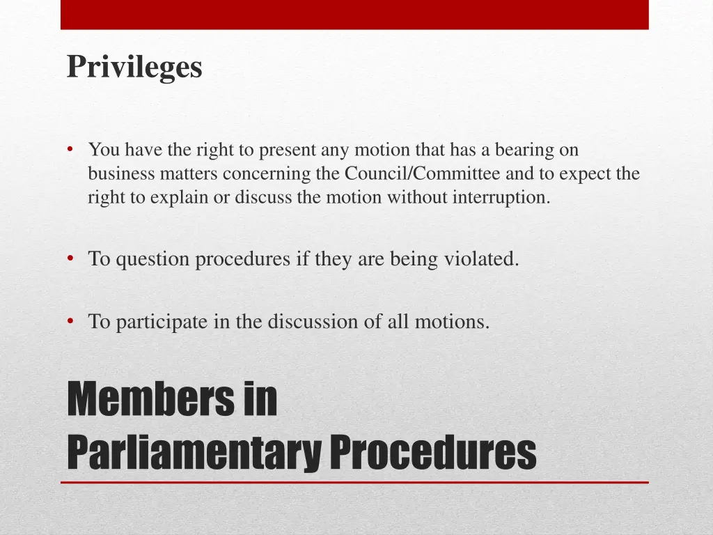 privileges