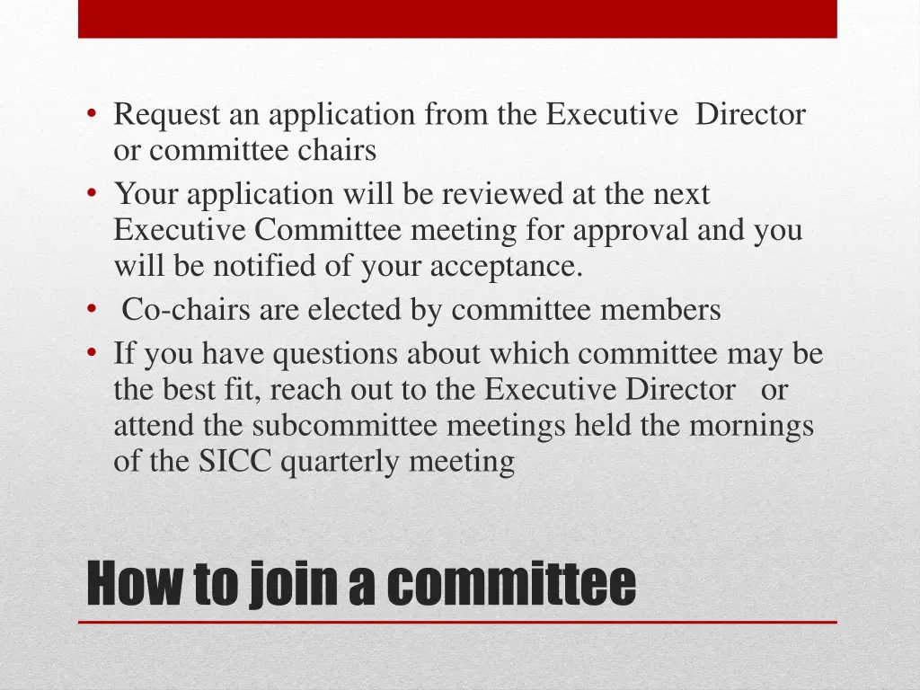 request an application from the executive
