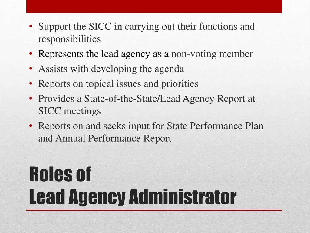 support the sicc in carrying out their functions