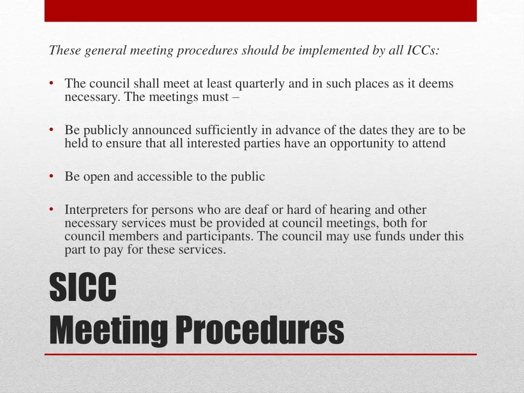 these general meeting procedures should