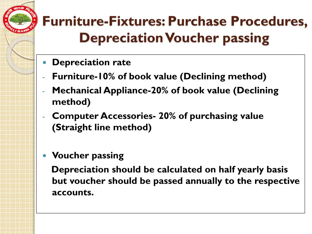 furniture fixtures purchase procedures 1