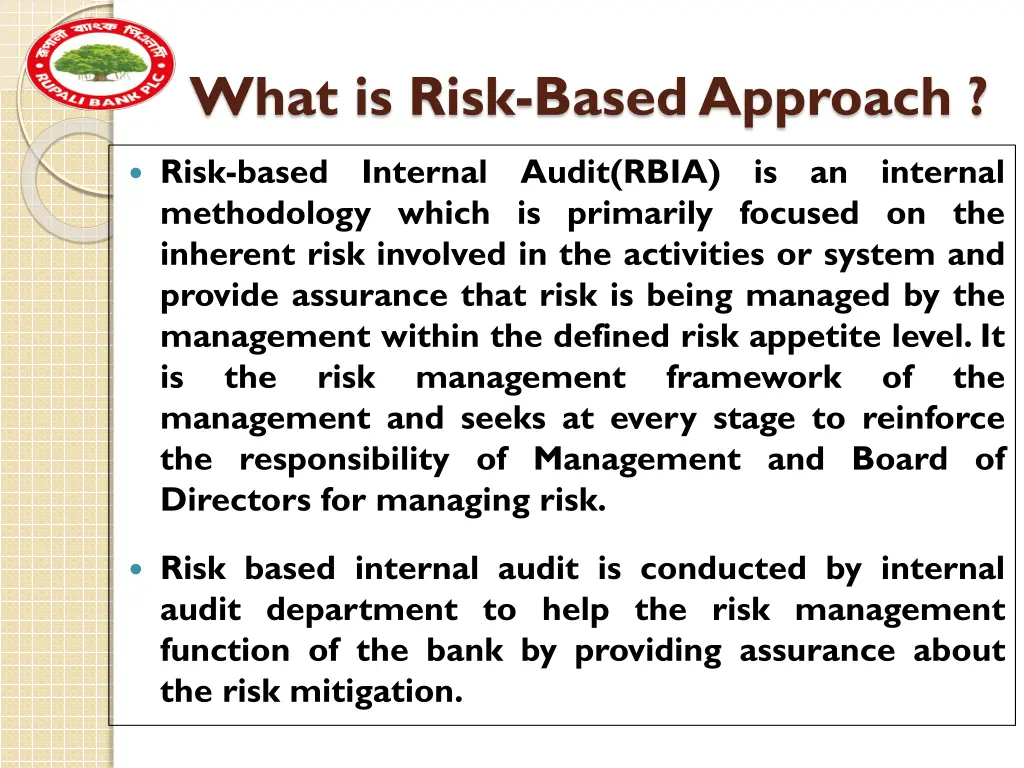 what is risk based approach