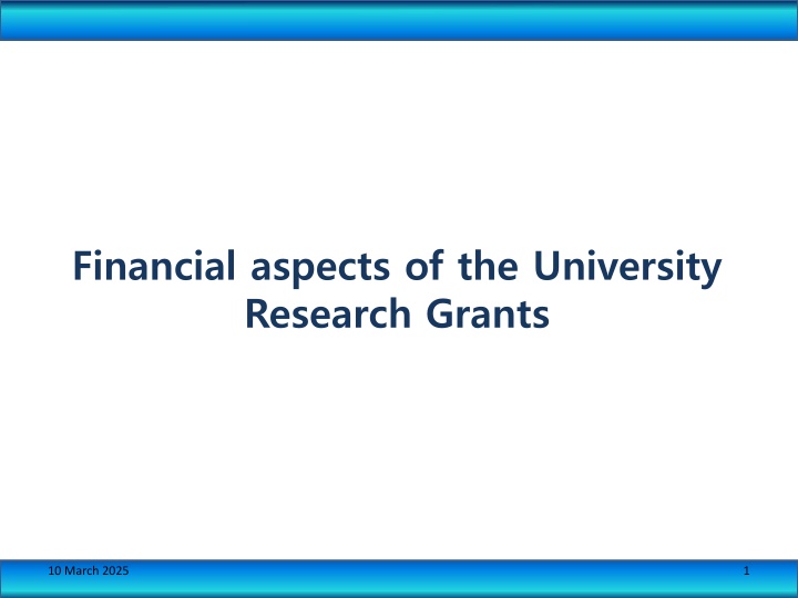 financial aspects of the university research